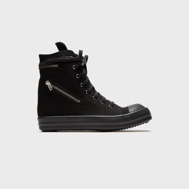 Rick Owens Cargo Sneaks Overdyed Denim - All Black sold by Kith