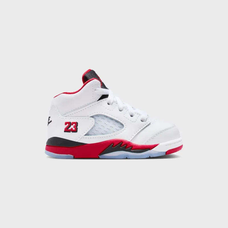 Nike TD Air Jordan 5 Retro OG - White / Fire Red / Black sold by Kith