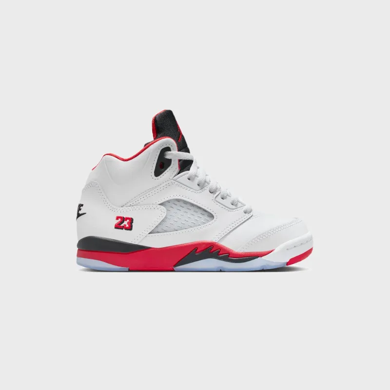Nike PS Air Jordan 5 Retro OG - White / Fire Red / Black sold by Kith