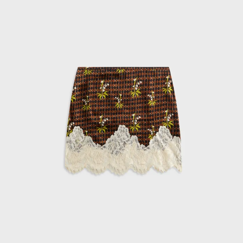 Siedres Inia Mini Skirt with Lace-Trimmed Hem - Multi sold by Kith
