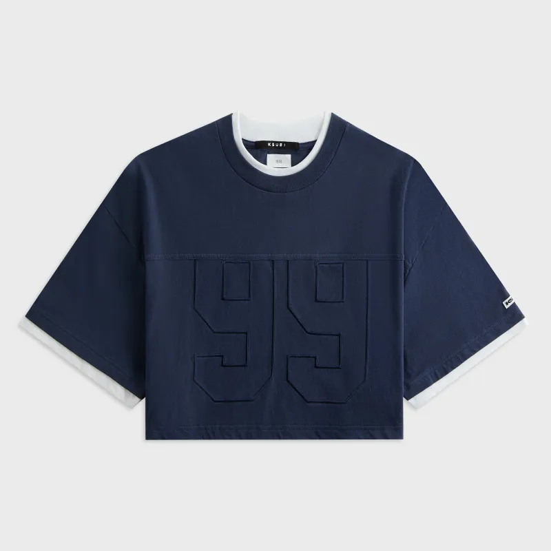 Ksubi 99 Boyfriend Cropped Short Sleeve Tee - Blue sold by Kith