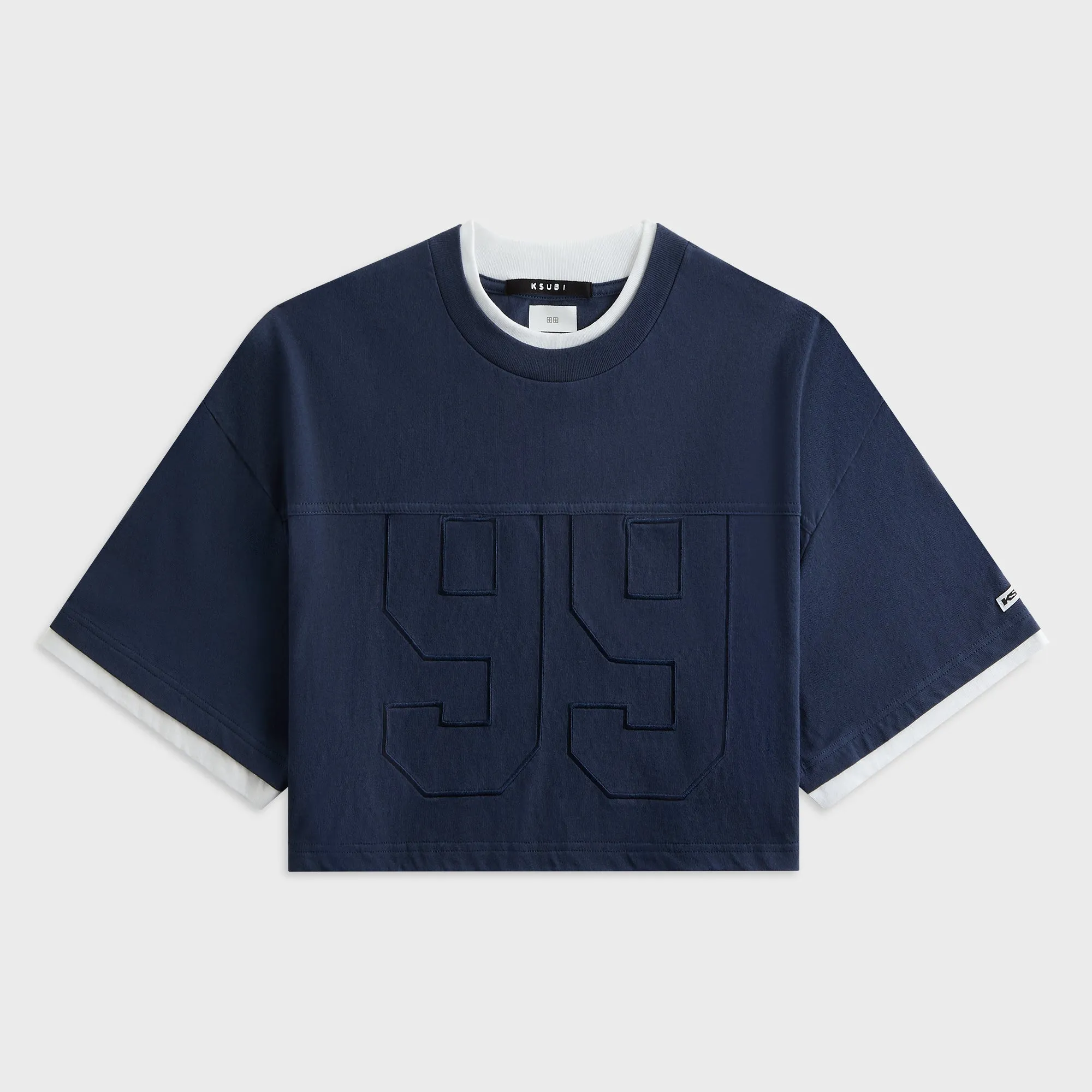 Ksubi 99 Boyfriend Cropped Short Sleeve Tee - Blue sold by Kith