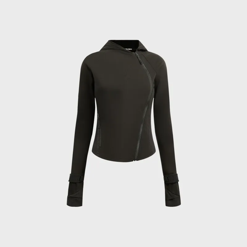Hyein Seo Hooded Asymmetric Top - Black sold by Kith
