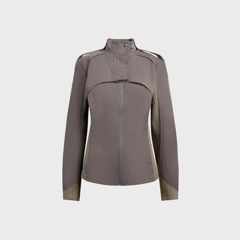 Hyein Seo Double Layer Moto Jacket - Charcoal made by HYEIN SEO