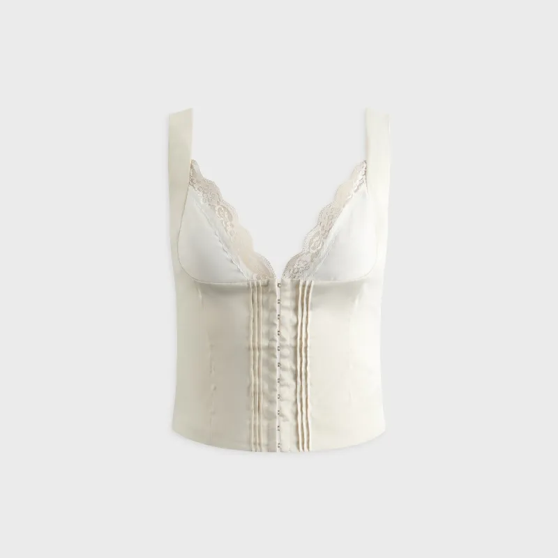 Frankies Bikinis Lilia Satin Corset - Feather sold by Kith