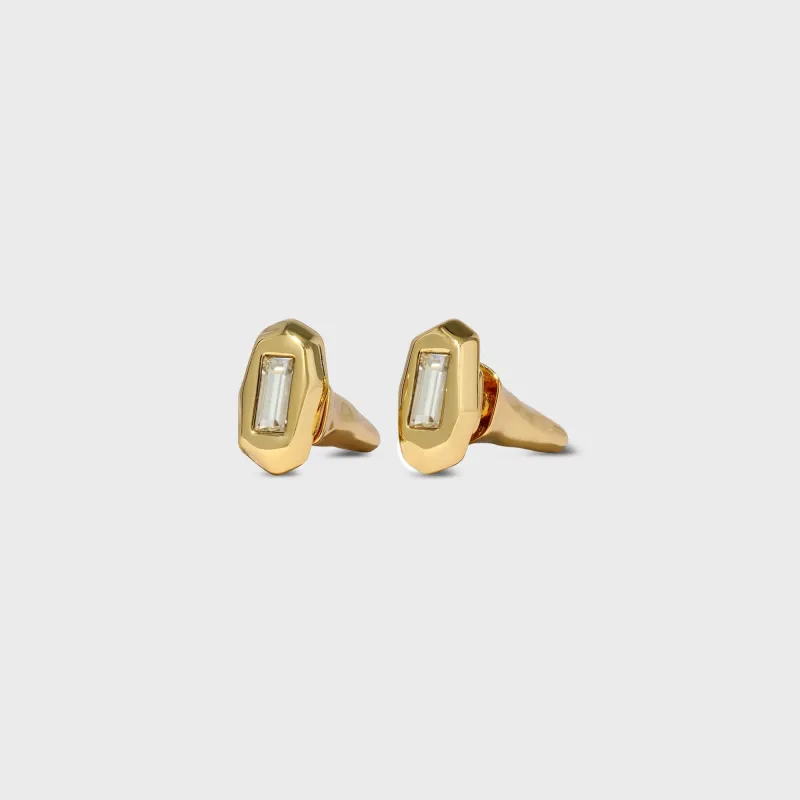 Alexis Bittar Faceted Gold Jeweled Stud Earring - Gold sold by Kith