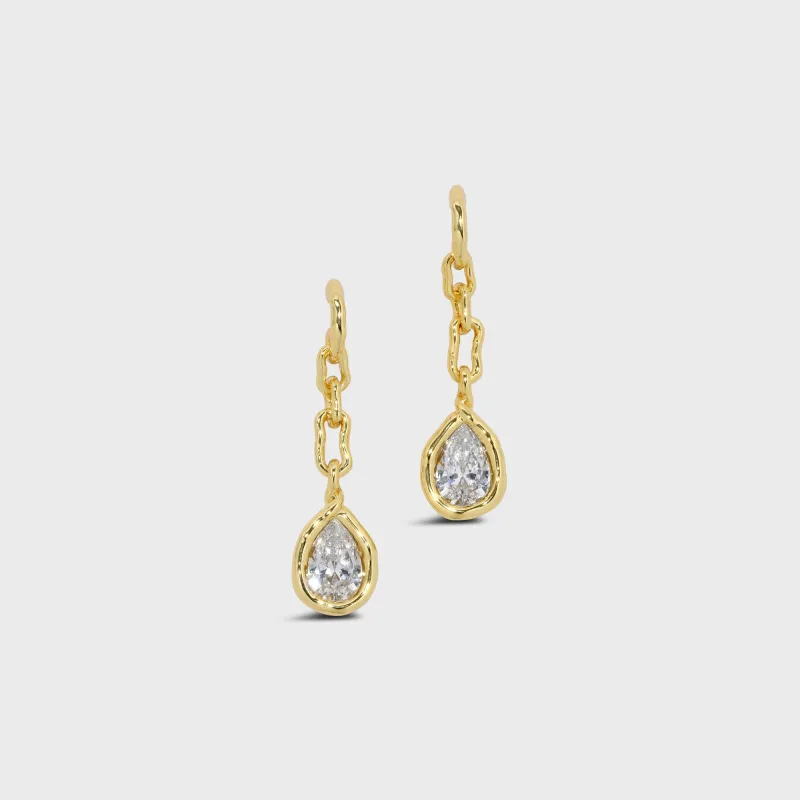 Alexis Bittar Asterales Gold Floating CZ Drop Earring - Gold sold by Kith