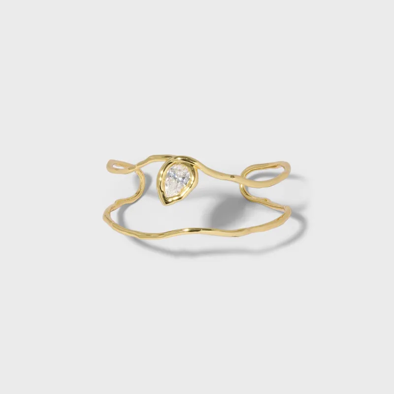 Alexis Bittar Asterales Gold Floating Cuff - Gold sold by Kith