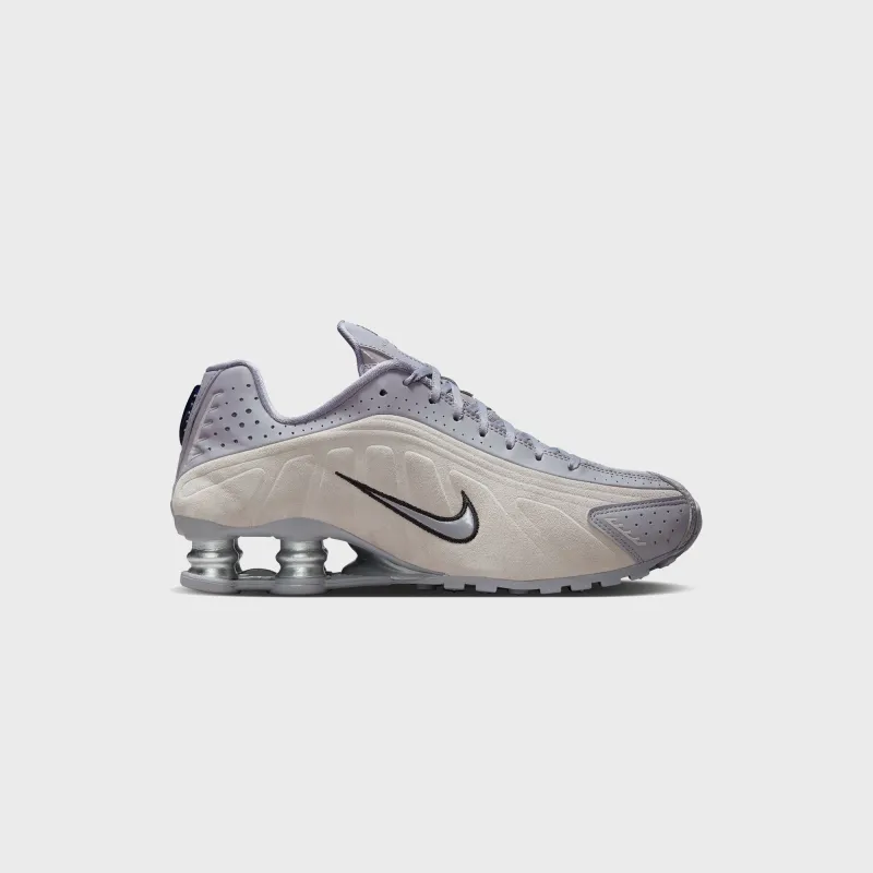 Nike WMNS Shox R4 - Cement Grey / College Grey / Metallic Silver / Black sold by Kith