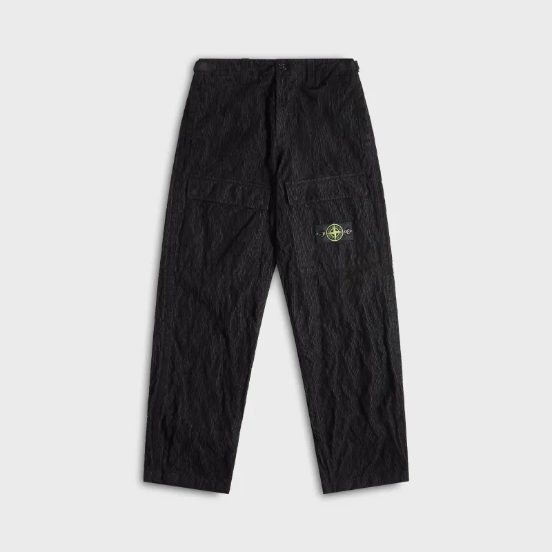 Stone Island Wrinkled Corduroy Trousers - Black sold by Kith