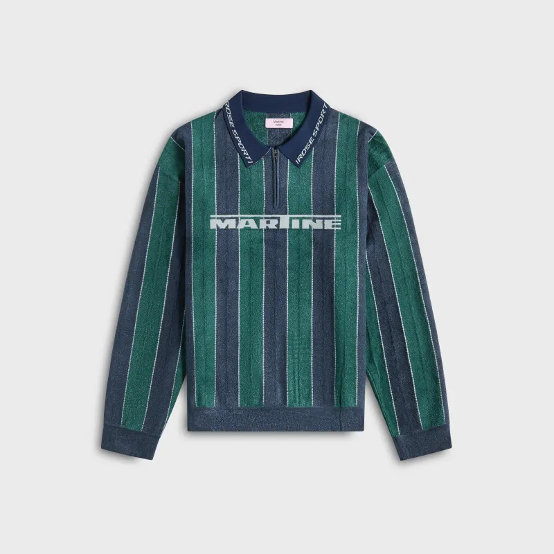 Martine Rose Sporty Logo Polo - Green / Navy sold by Kith
