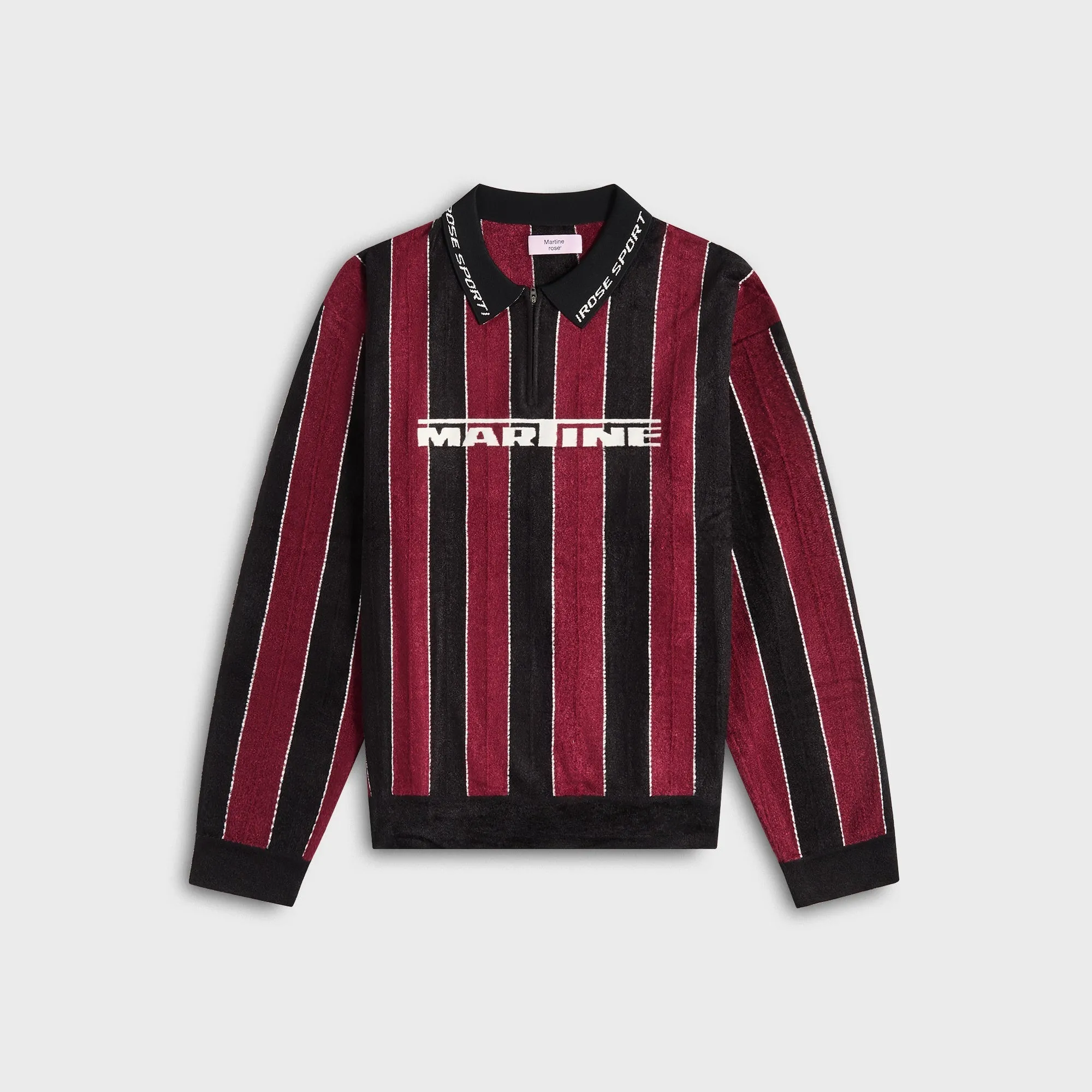 Martine Rose Sporty Logo Polo - Black / Burgundy sold by Kith