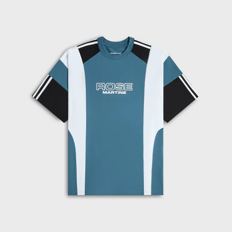 Martine Rose Oversized Paneled Tee - Blue Agean Rose sold by Kith