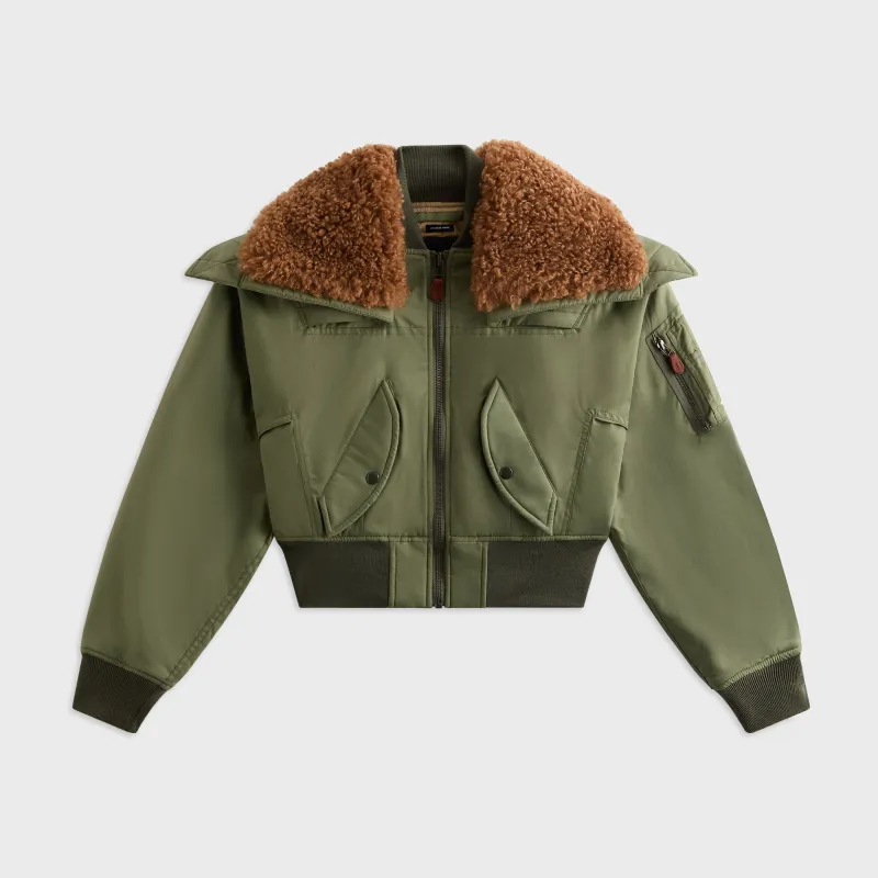 R13 Cropped Flight Bomber - Sage Green sold by Kith