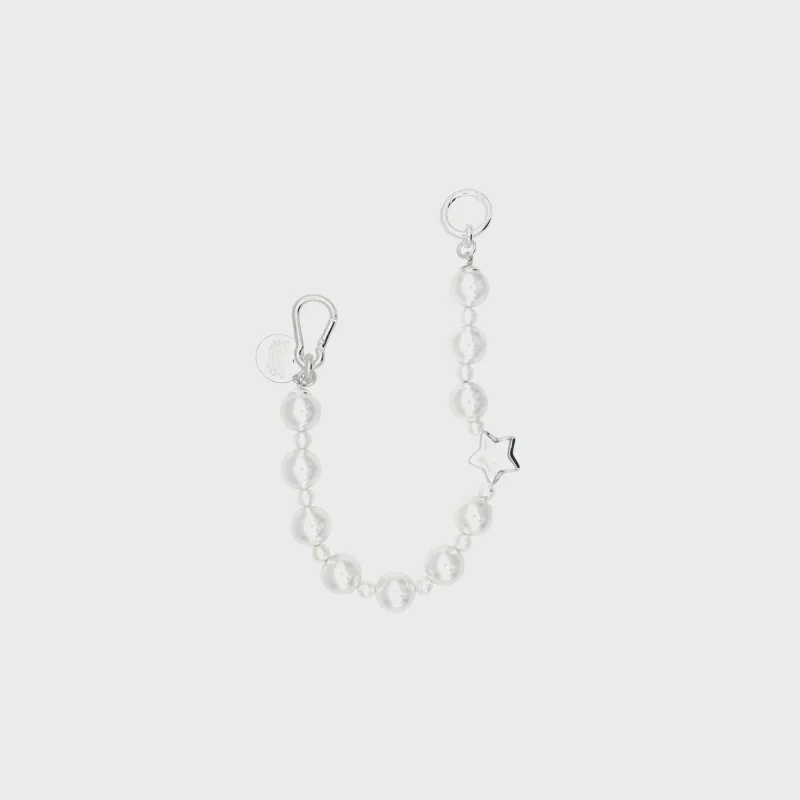 Sandy Liang Pearl Key Charm - Silver sold by Kith