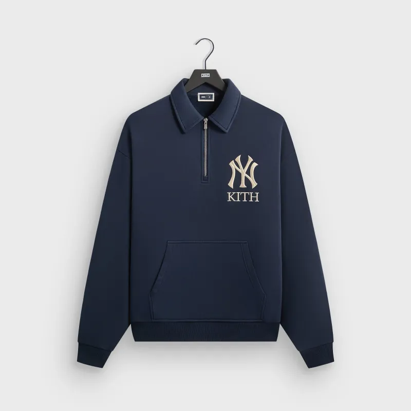 Kith for the New York Yankees Quarter Zip Popover Sweatshirt - Nocturnal sold by Kith