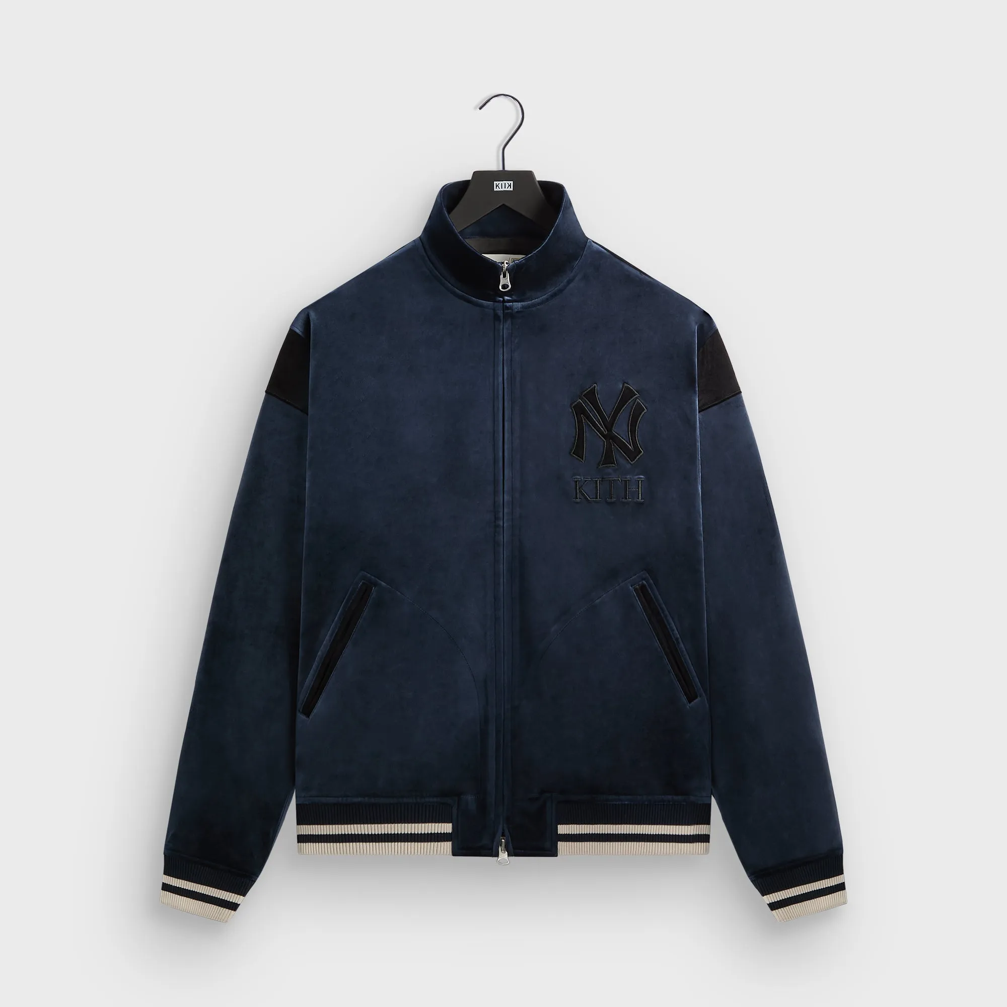 Kith for the New York Yankees Luxe Velour Track Jacket - Nocturnal sold by Kith