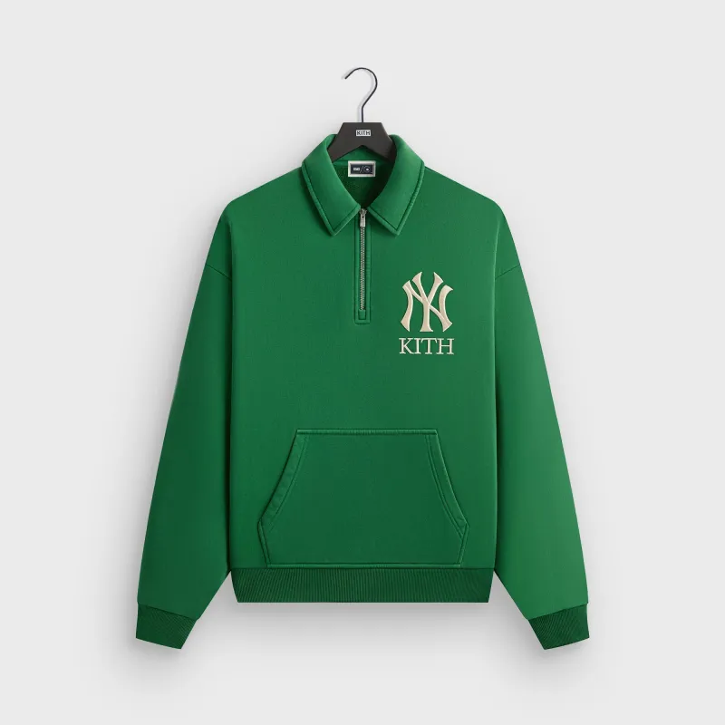 Kith for the New York Yankees Quarter Zip Popover Sweatshirt - Kelly sold by Kith