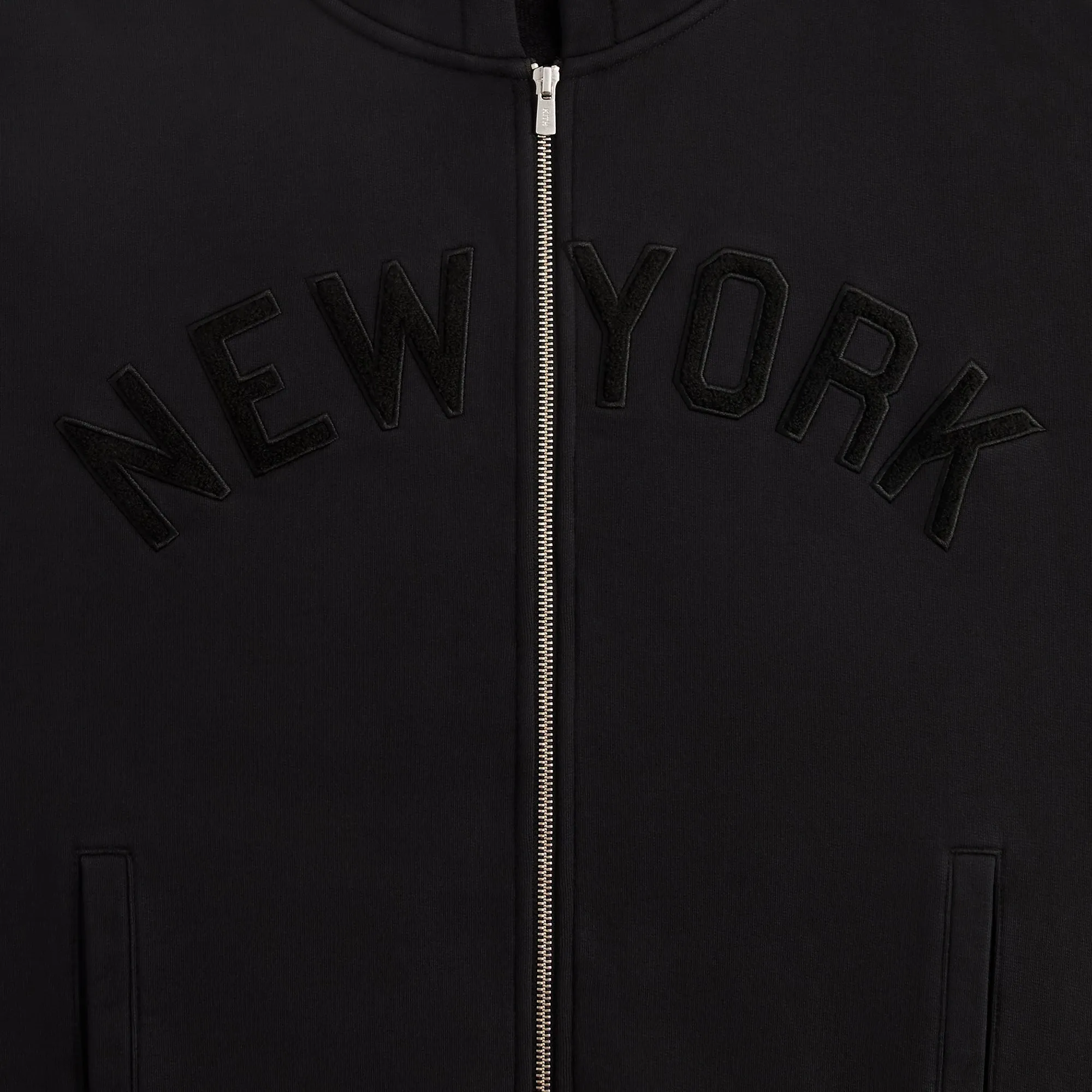 Kith for the New York Yankees Cropped Braxton Full Zip Hoodie - Black sold by Kith product image thumbnail 5