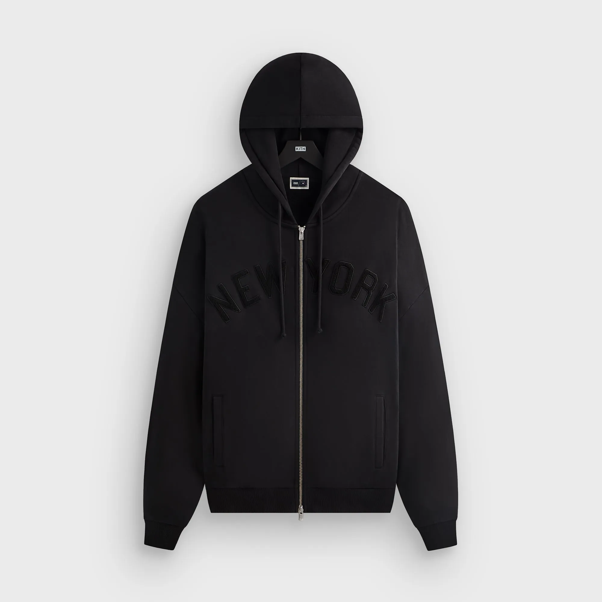 Kith for the New York Yankees Cropped Braxton Full Zip Hoodie - Black sold by Kith