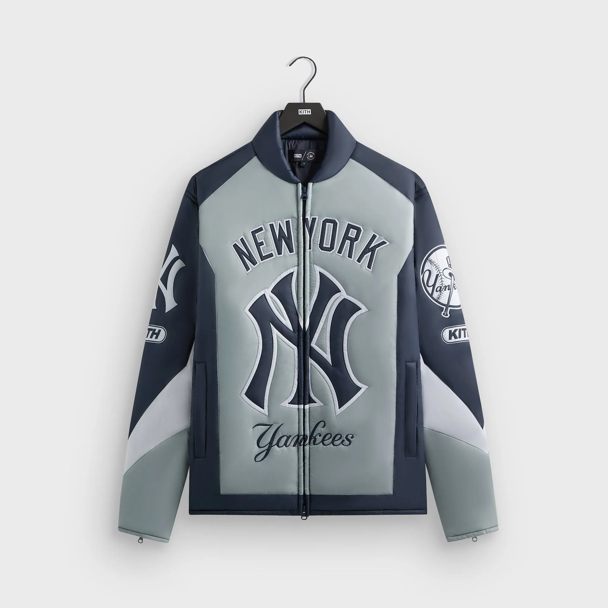 Kith for the New York Yankees Zip Brixton Puffed Shirt Jacket - Statue sold by Kith