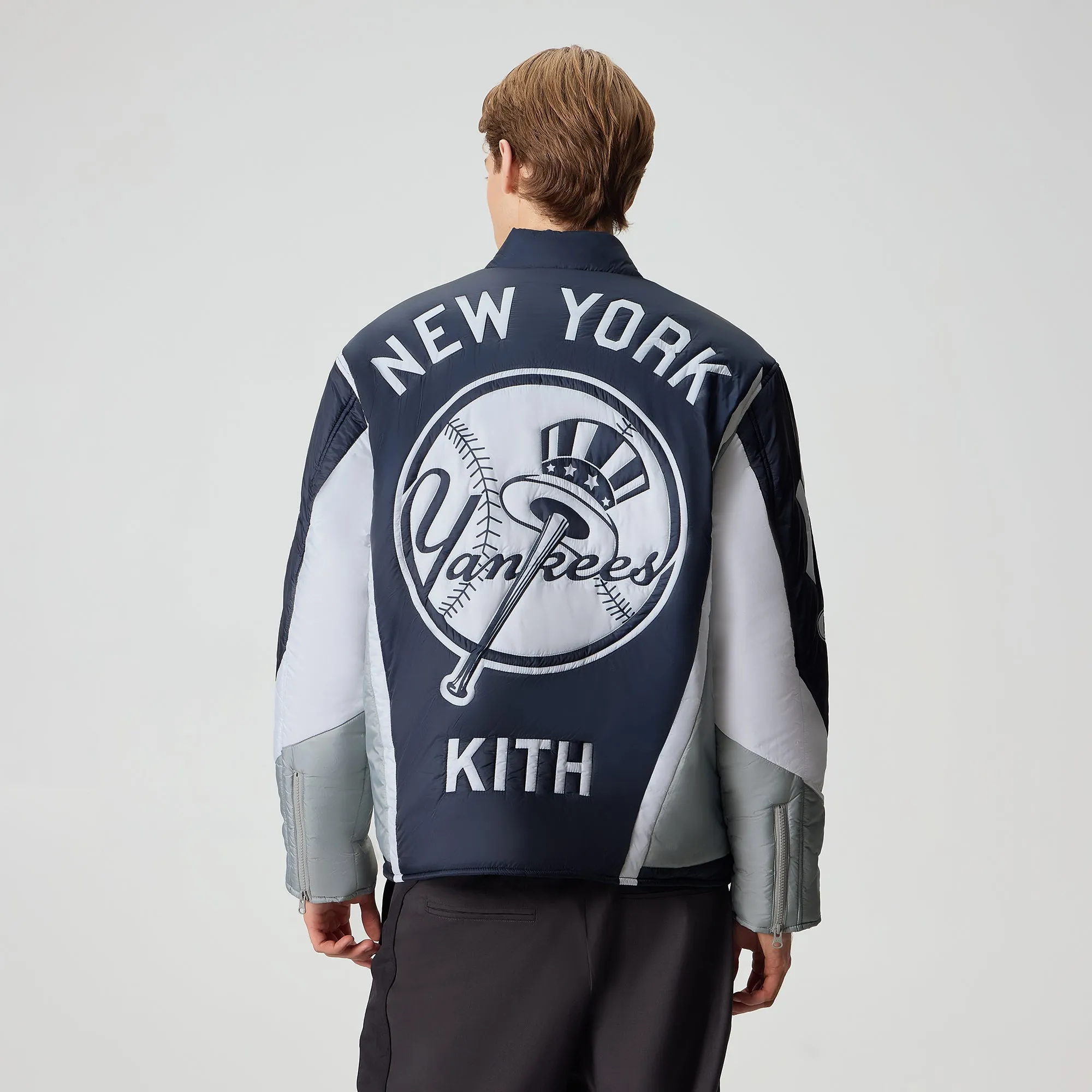 Kith for the New York Yankees Zip Brixton Puffed Shirt Jacket - Statue sold by Kith product image thumbnail 3