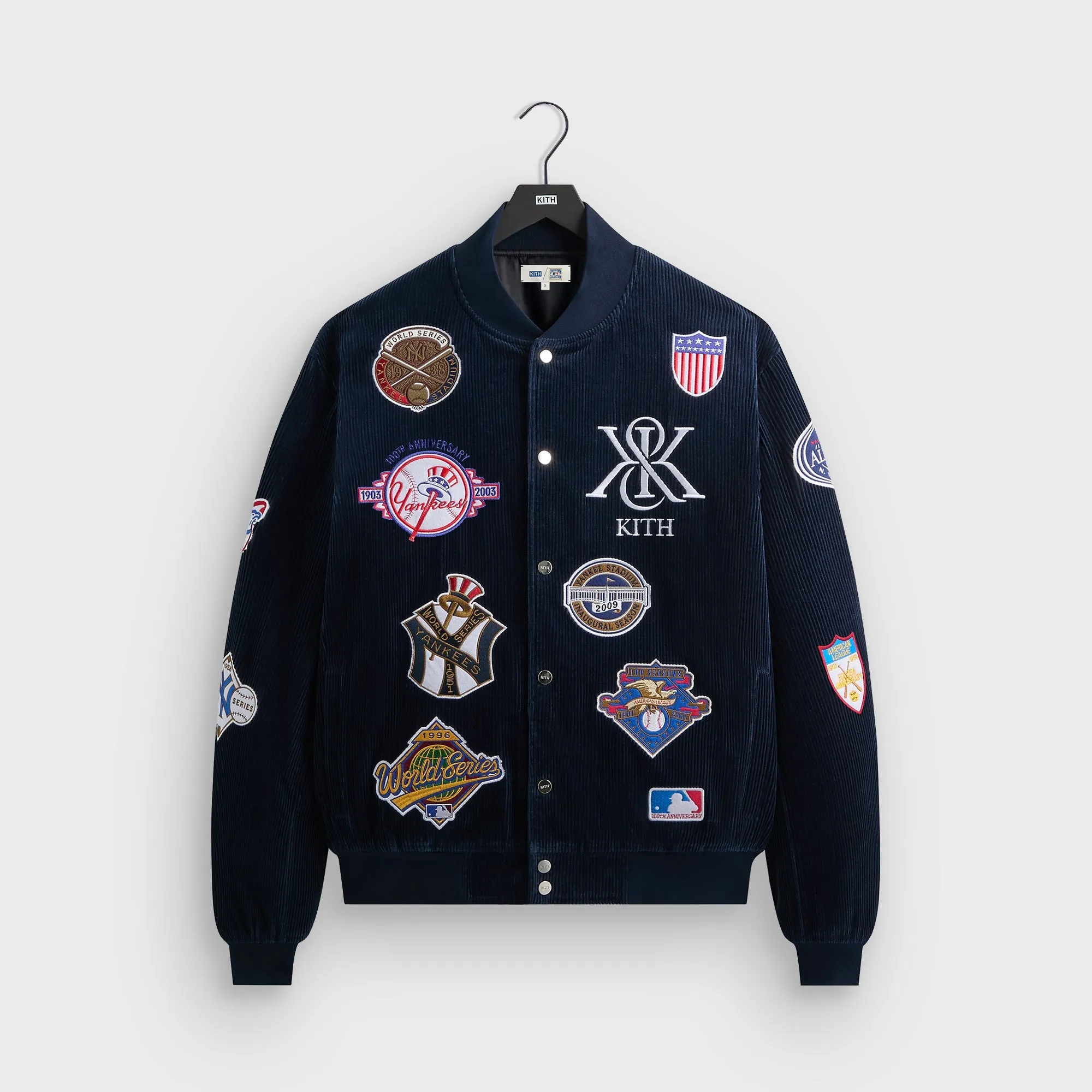 Kith for the New York Yankees Corduroy Avery Bomber Jacket - Nocturnal sold by Kith
