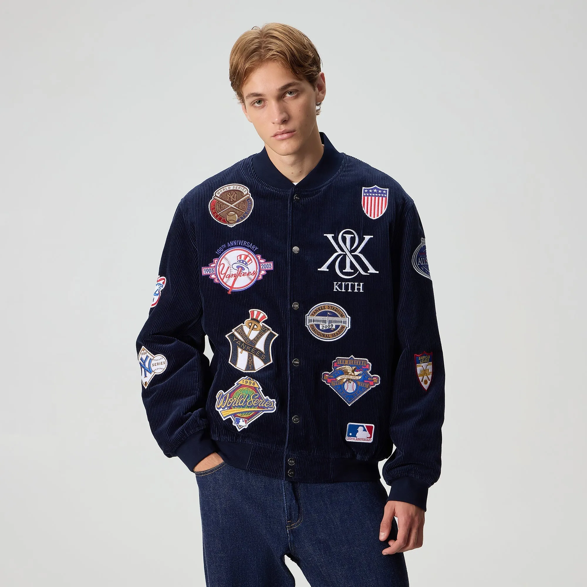 Kith for the New York Yankees Corduroy Avery Bomber Jacket - Nocturnal sold by Kith product image thumbnail 2