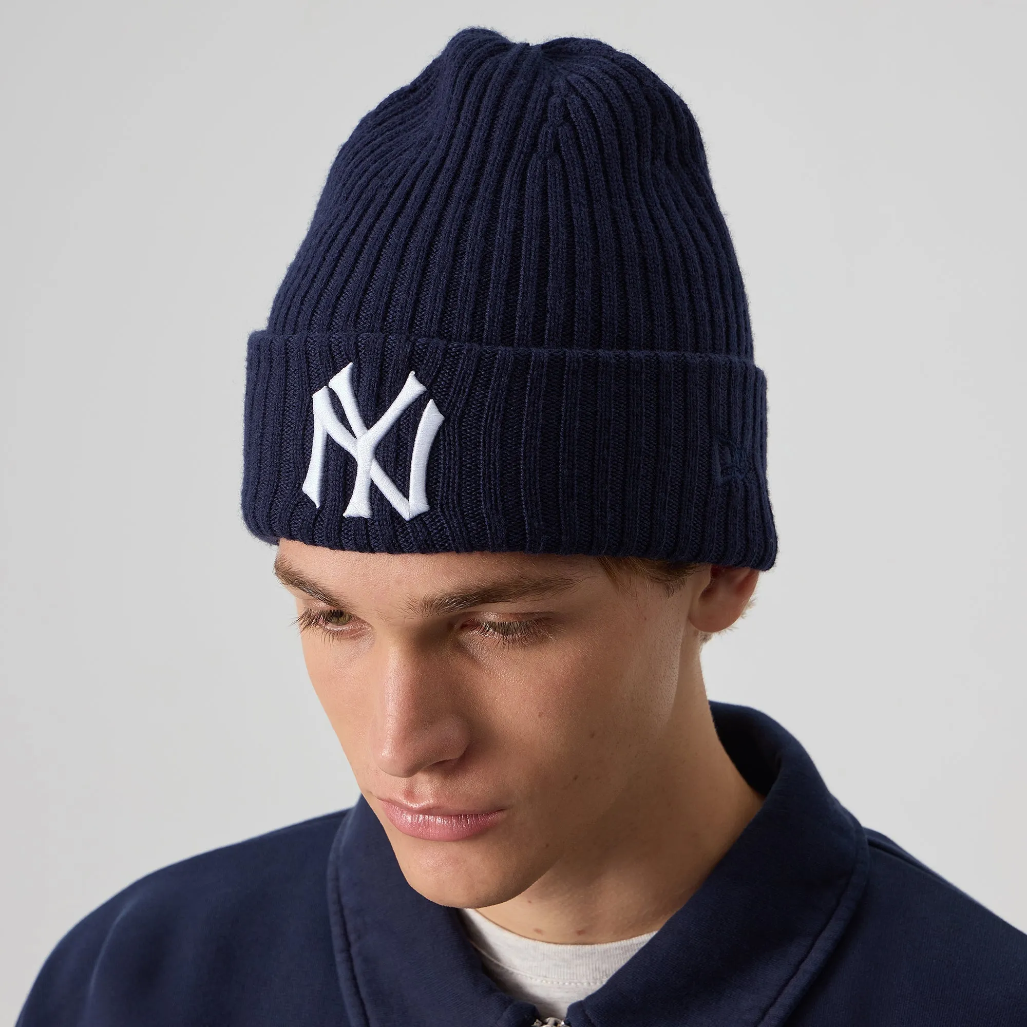 Kith & New Era for the New York Yankees Merino Knit Beanie - Nocturnal sold by Kith product image thumbnail 2