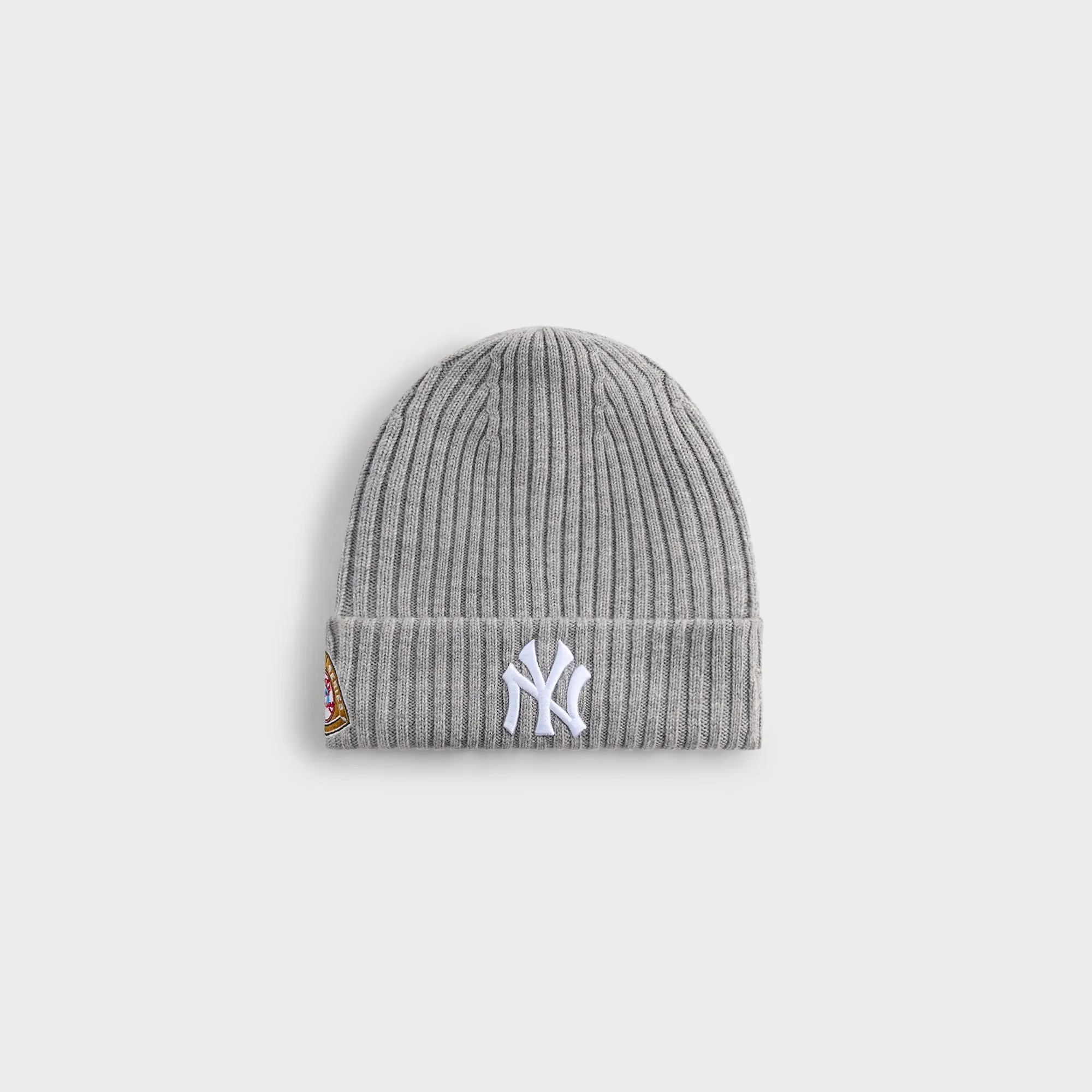 Kith & New Era for the New York Yankees Merino Knit Beanie - Light Heather Grey sold by Kith