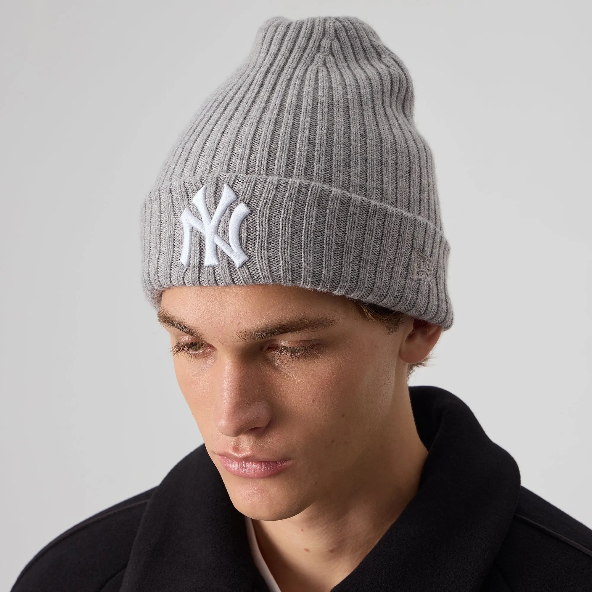 Kith & New Era for the New York Yankees Merino Knit Beanie - Light Heather Grey sold by Kith product image thumbnail 2