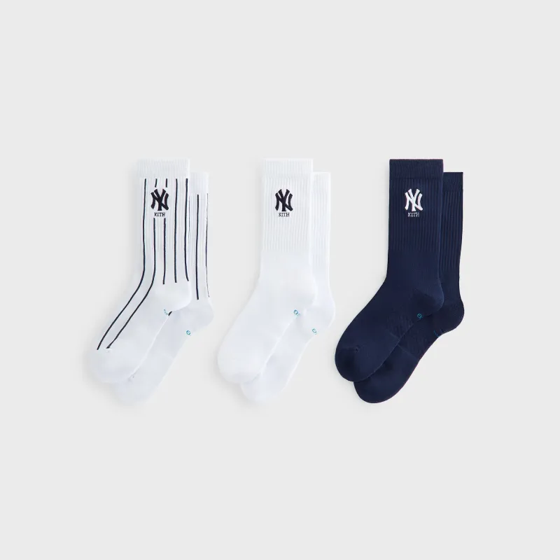 Kith for the New York Yankees 3-Pack Crew Socks - Multi sold by Kith