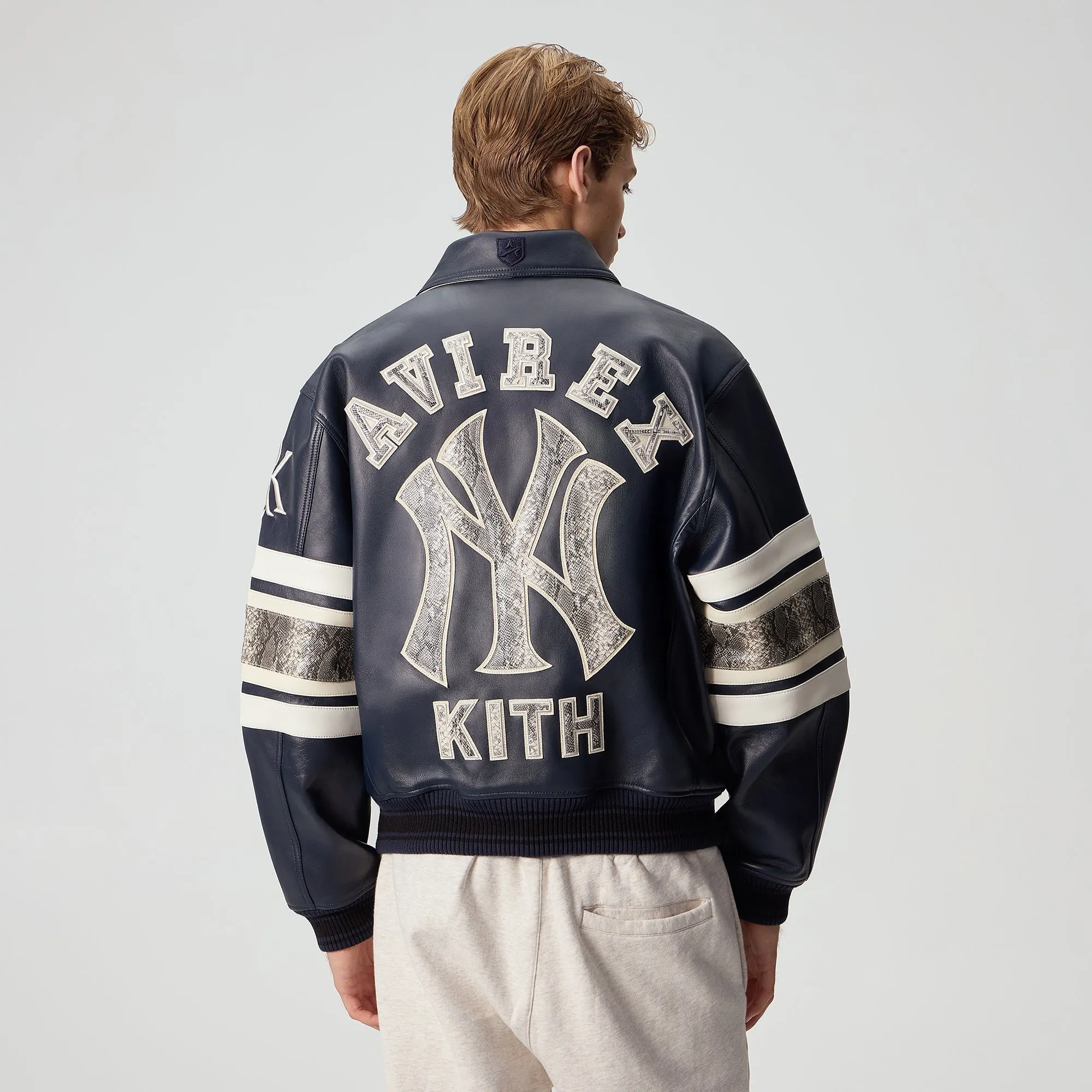 Kith & AVIREX for the New York Yankees Leather Jacket - Nocturnal / Snake sold by Kith product image thumbnail 3