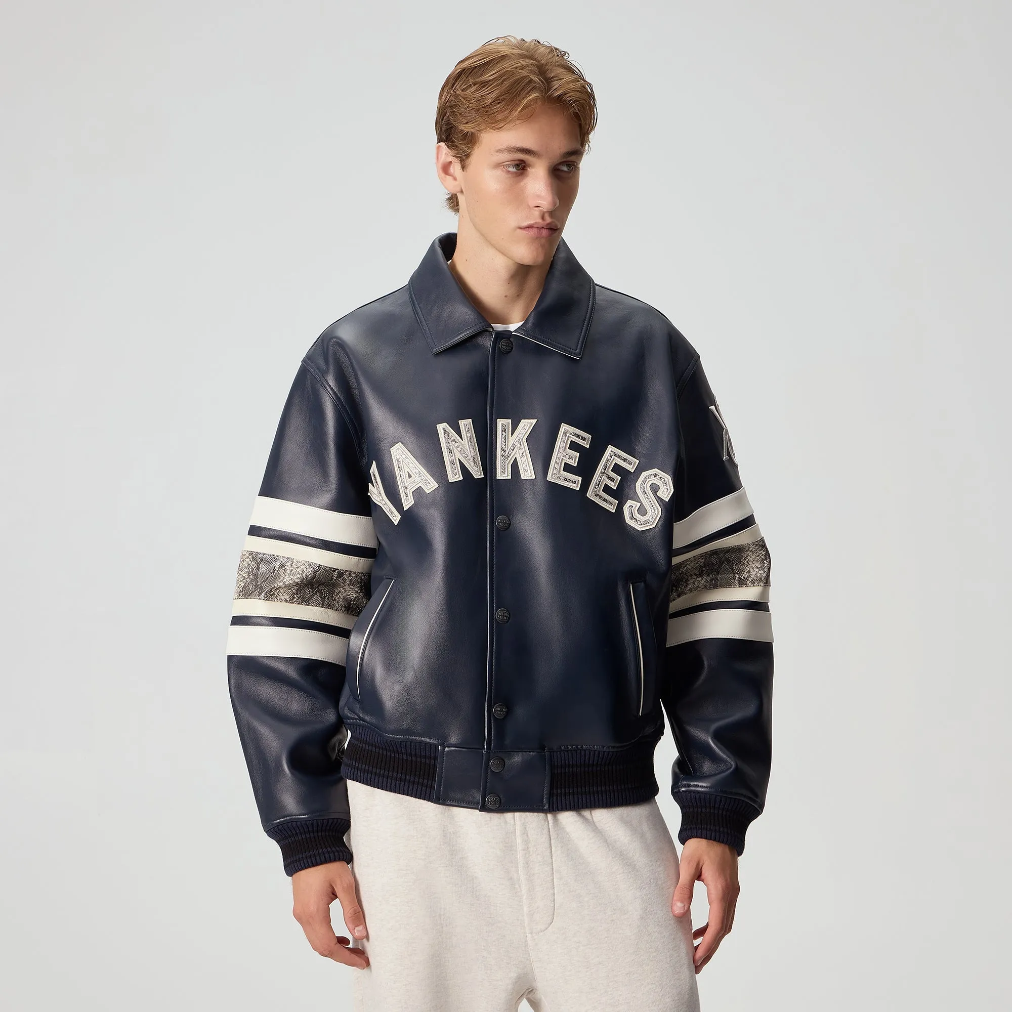 Kith & AVIREX for the New York Yankees Leather Jacket - Nocturnal / Snake sold by Kith product image thumbnail 2