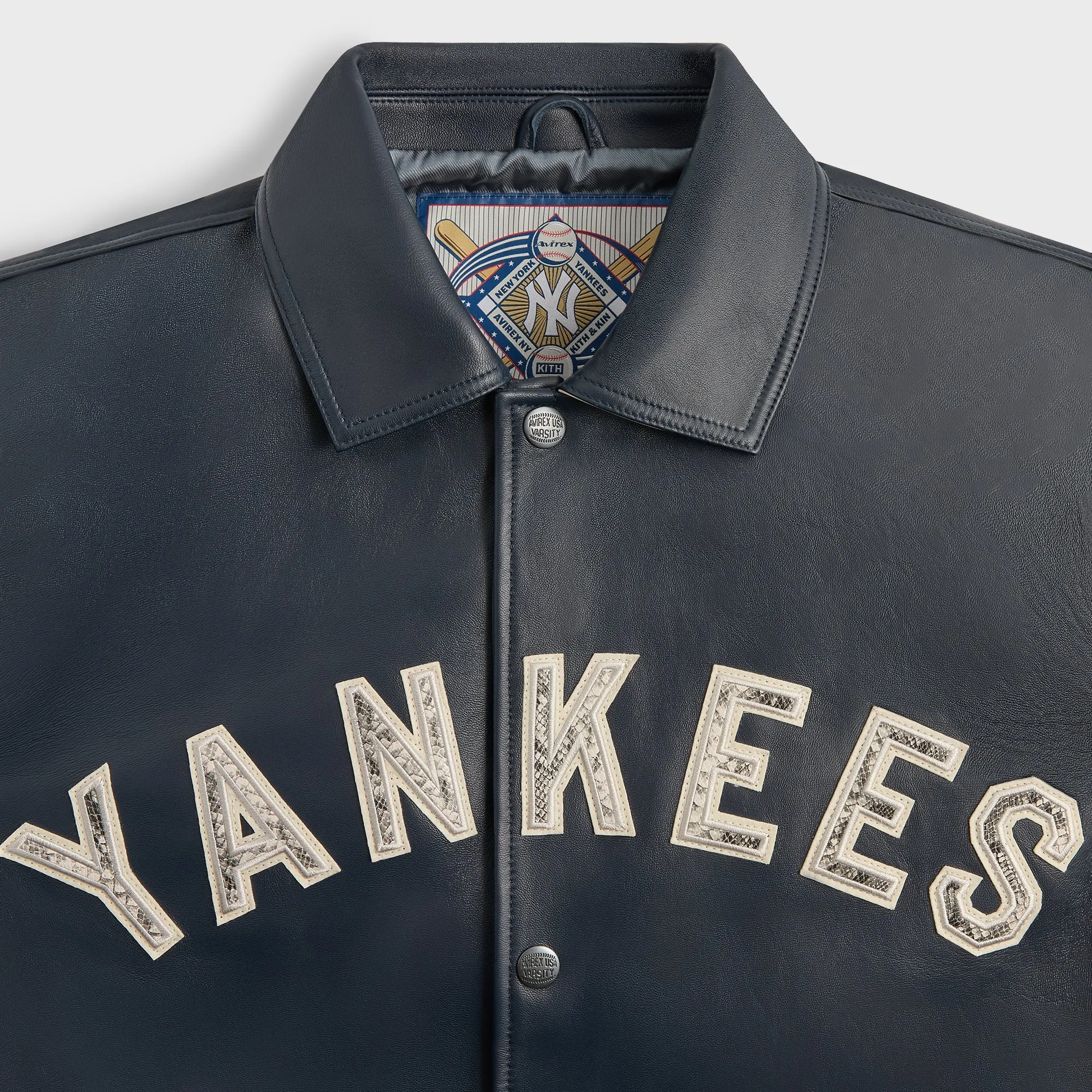 Kith & AVIREX for the New York Yankees Leather Jacket - Nocturnal / Snake sold by Kith product image thumbnail 5