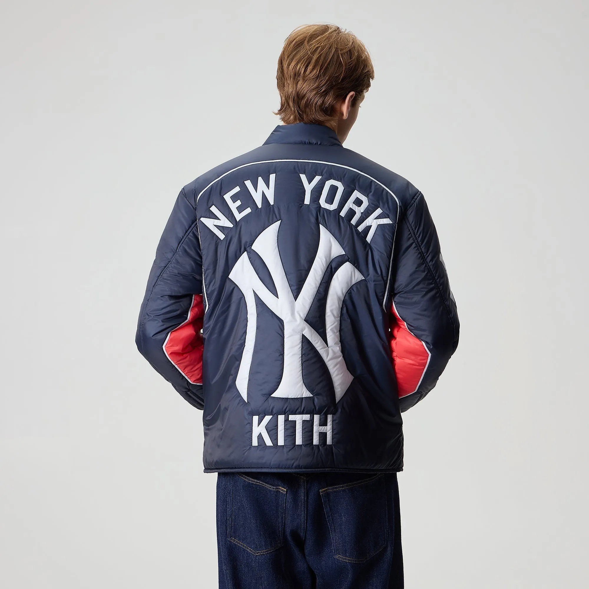 Kith for the New York Yankees Zip Brixton Puffed Shirt Jacket - Nocturnal sold by Kith product image thumbnail 3