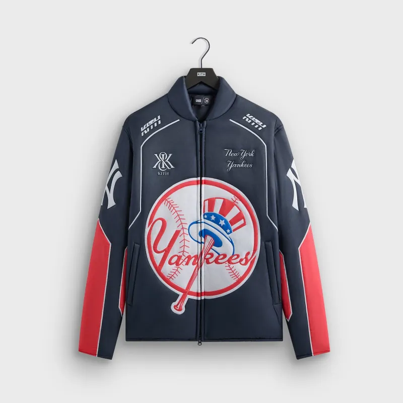 Kith for the New York Yankees Zip Brixton Puffed Shirt Jacket - Nocturnal sold by Kith