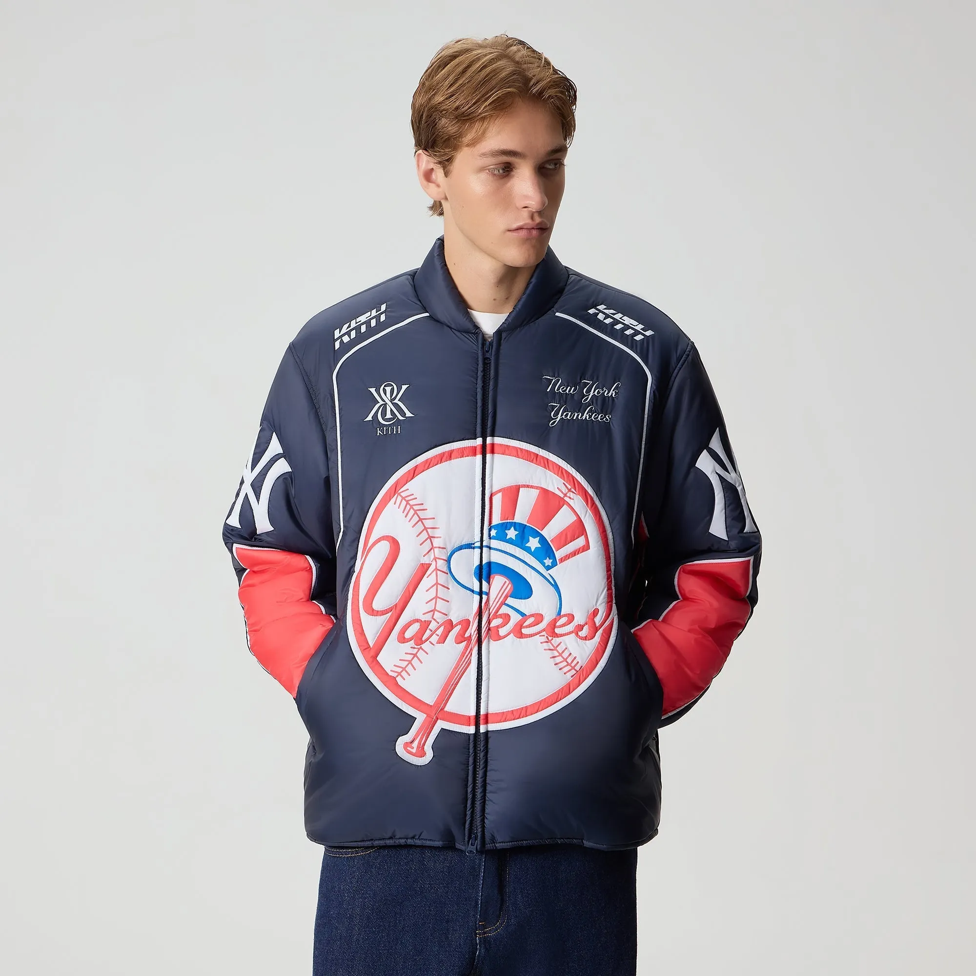 Kith for the New York Yankees Zip Brixton Puffed Shirt Jacket - Nocturnal sold by Kith product image thumbnail 2