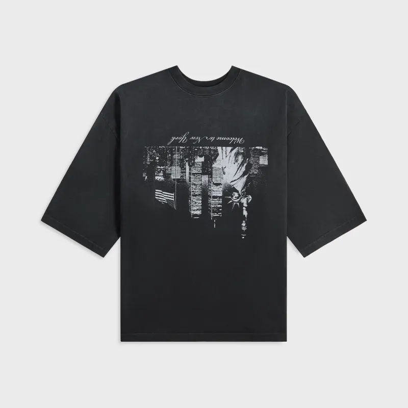 Willy Chavarria Welcome To NY Buffalo Tee - Black sold by Kith
