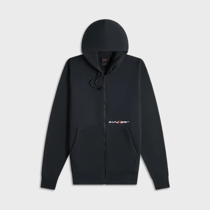 Jordan Jordan x Awake Full-Zip Fleece Hoodie - Black / University Red / White sold by Kith