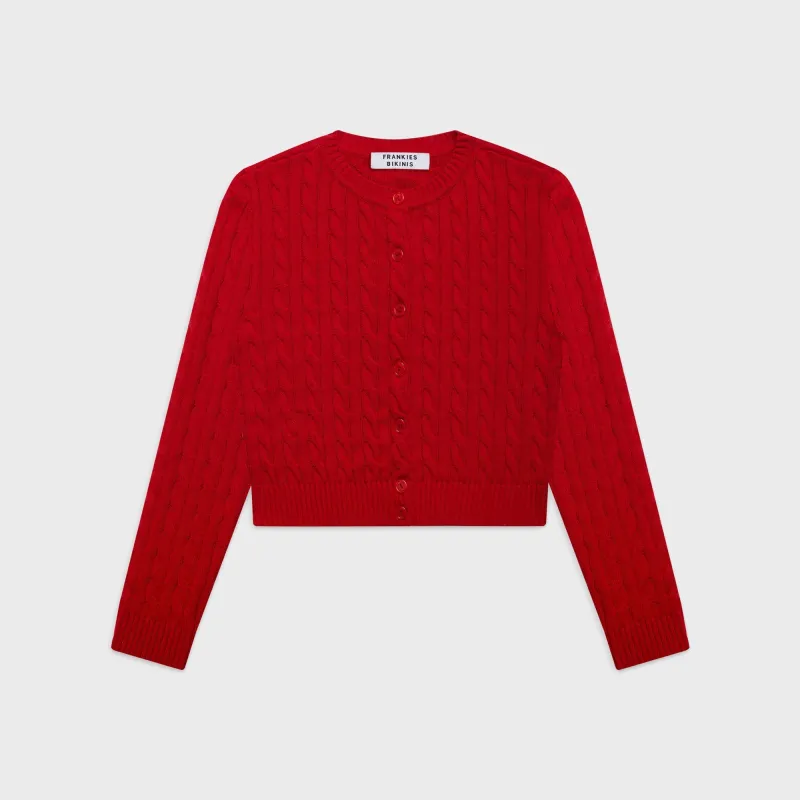 Frankies Bikinis Dudley Cable Knit Cardigan - Heartstrings sold by Kith