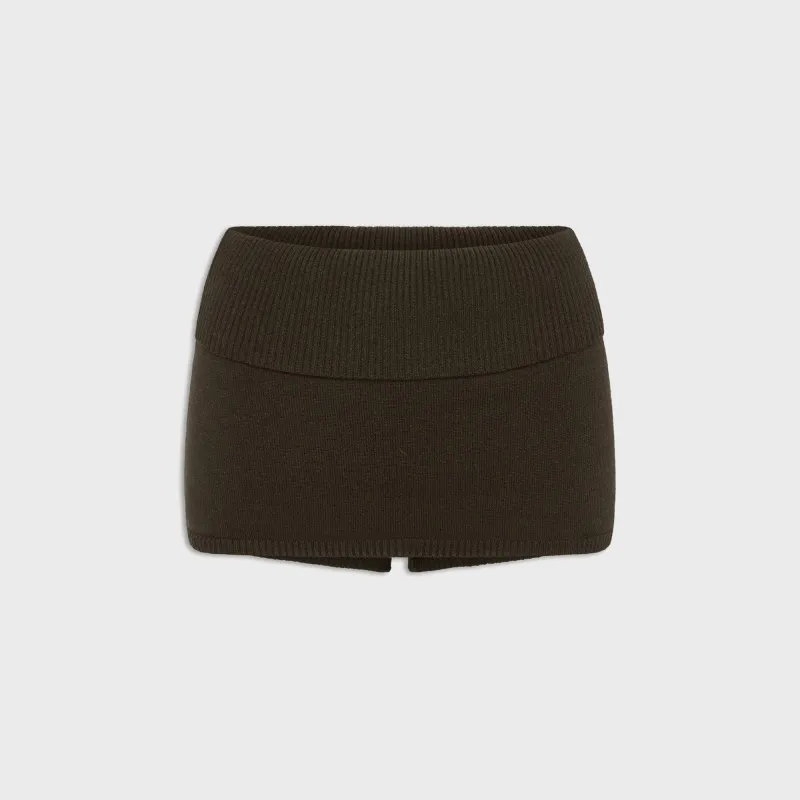 Frankies Bikinis Briar Cloud Knit Skort - Chocolate Brown sold by Kith