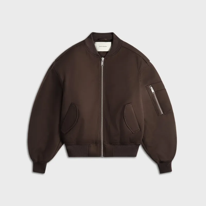 Entire Studios Cropped Broad Bomber Suiting - Dark Brown sold by Kith