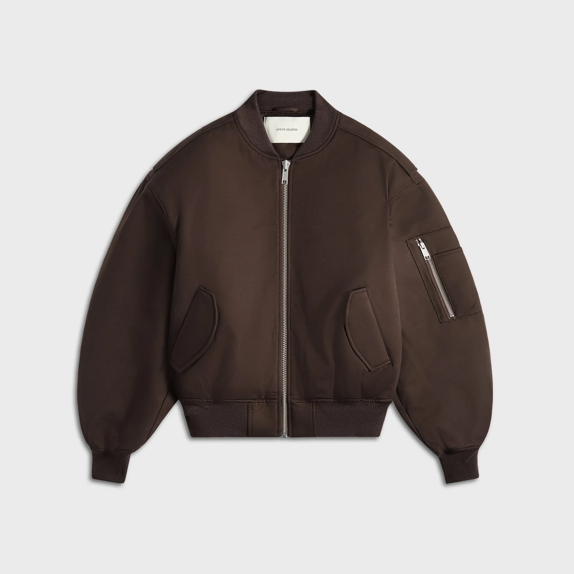 Entire Studios Cropped Broad Bomber Suiting - Dark Brown sold by Kith