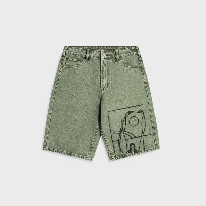 by Parra Protect The Sun Shorts - Green sold by Kith