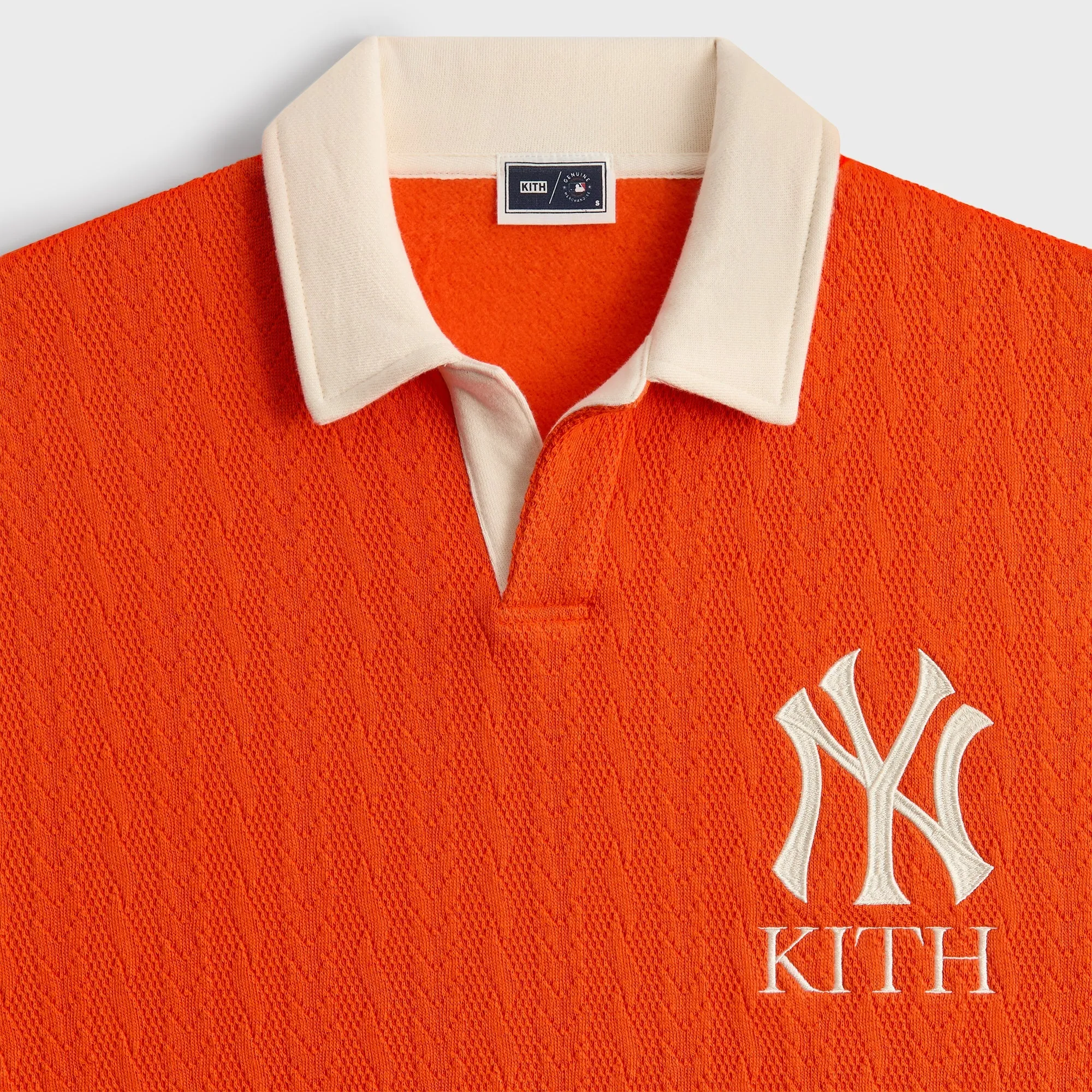 Kith for the New York Yankees Cable Fleece Nelson Sweatshirt - Poppy sold by Kith product image thumbnail 5