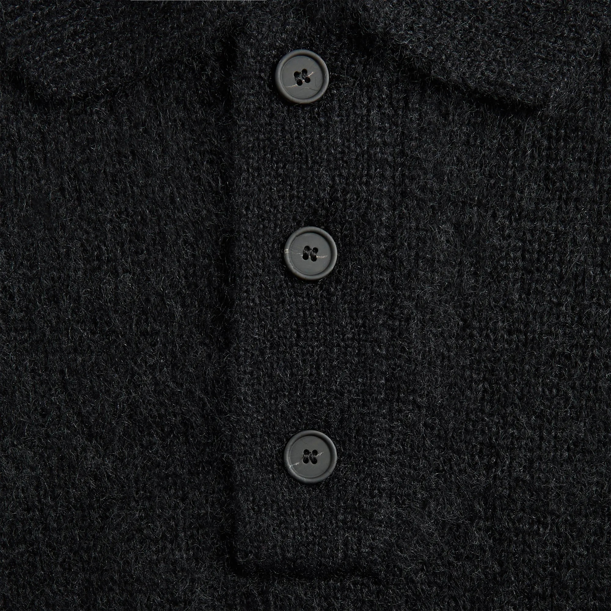 Studio Nicholson Ribbed Knit Polo Shirt - Black sold by Kith product image thumbnail 3