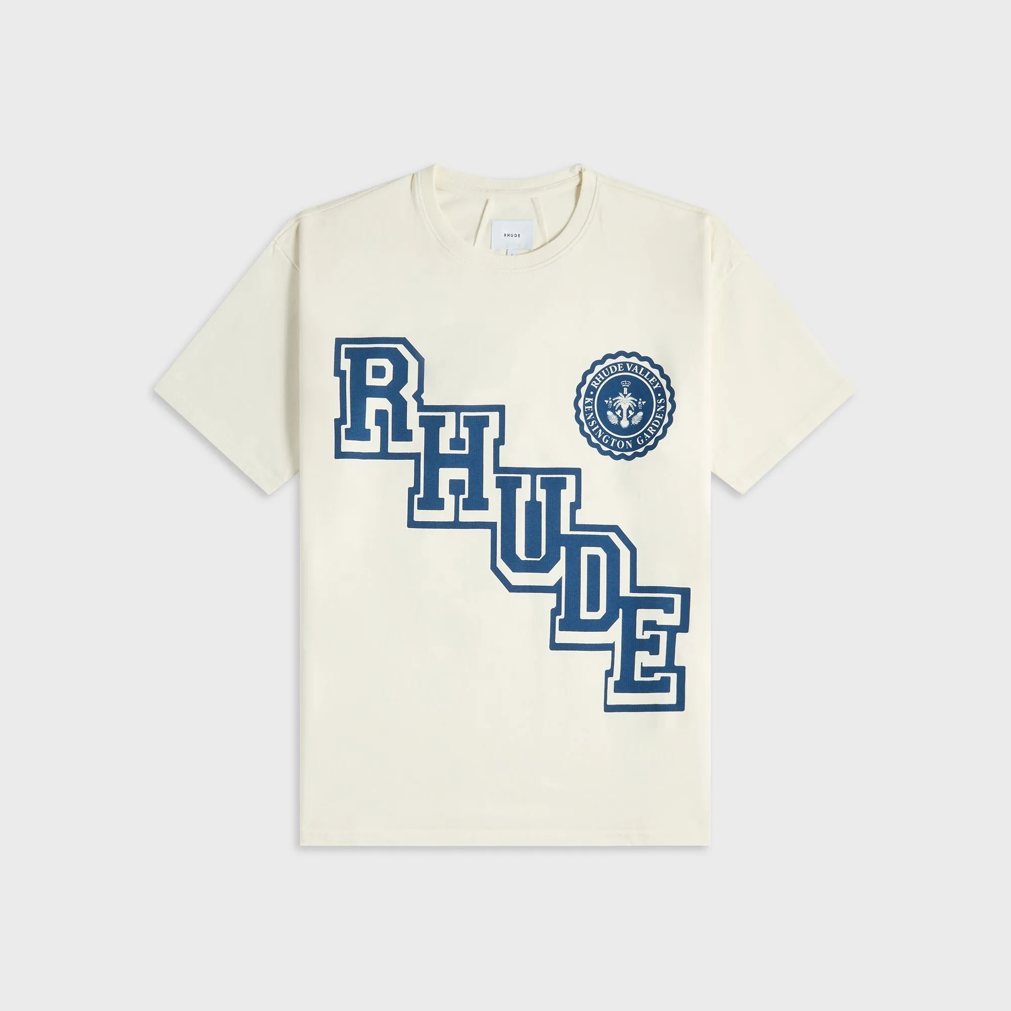 Rhude Collegiate Crest Tee - Vintage White sold by Kith