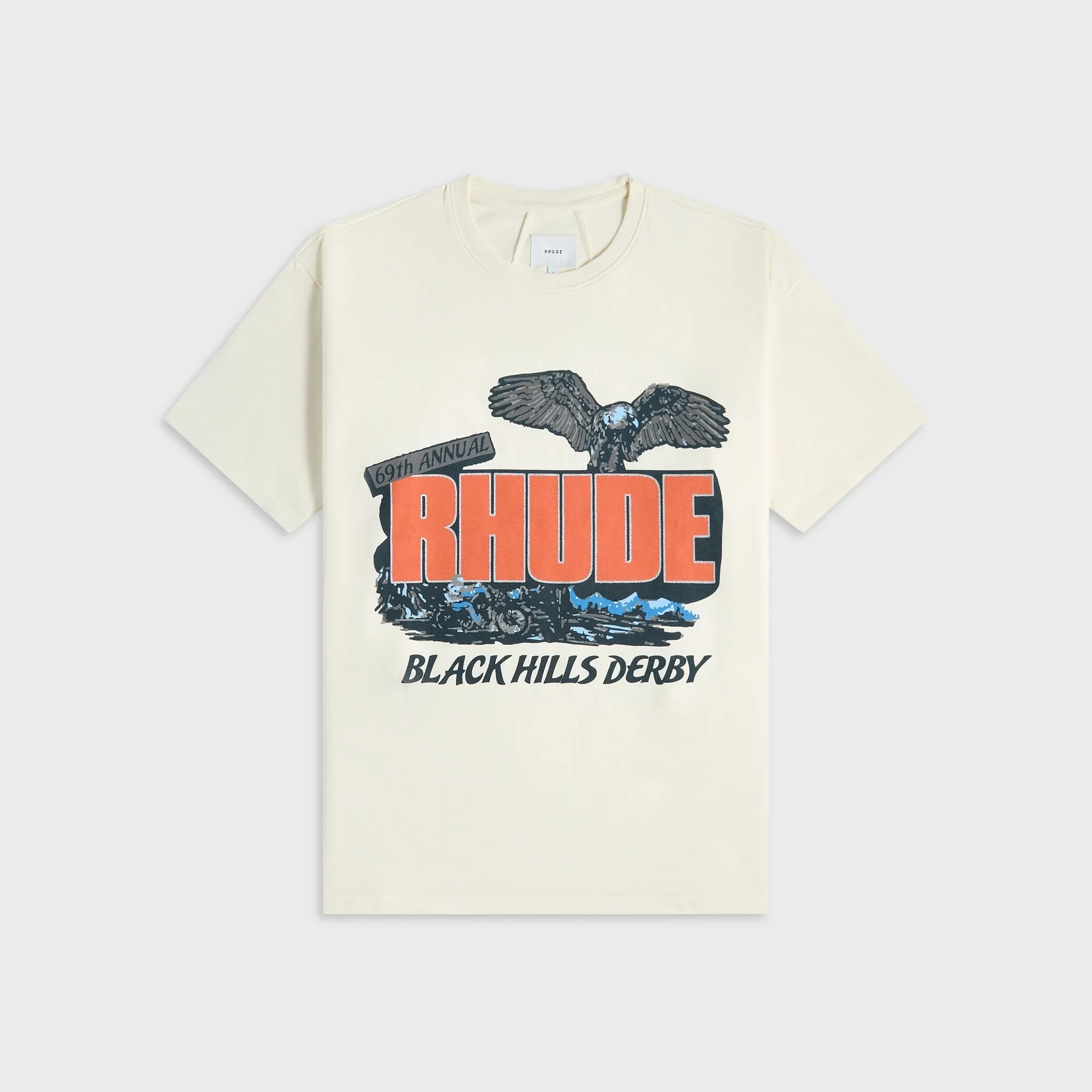 Rhude Black Hills Rally Tee - Vintage White sold by Kith