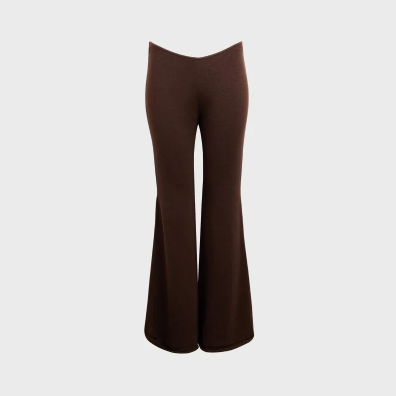 Isa Boulder Flare Linen Pants - Brown sold by Kith
